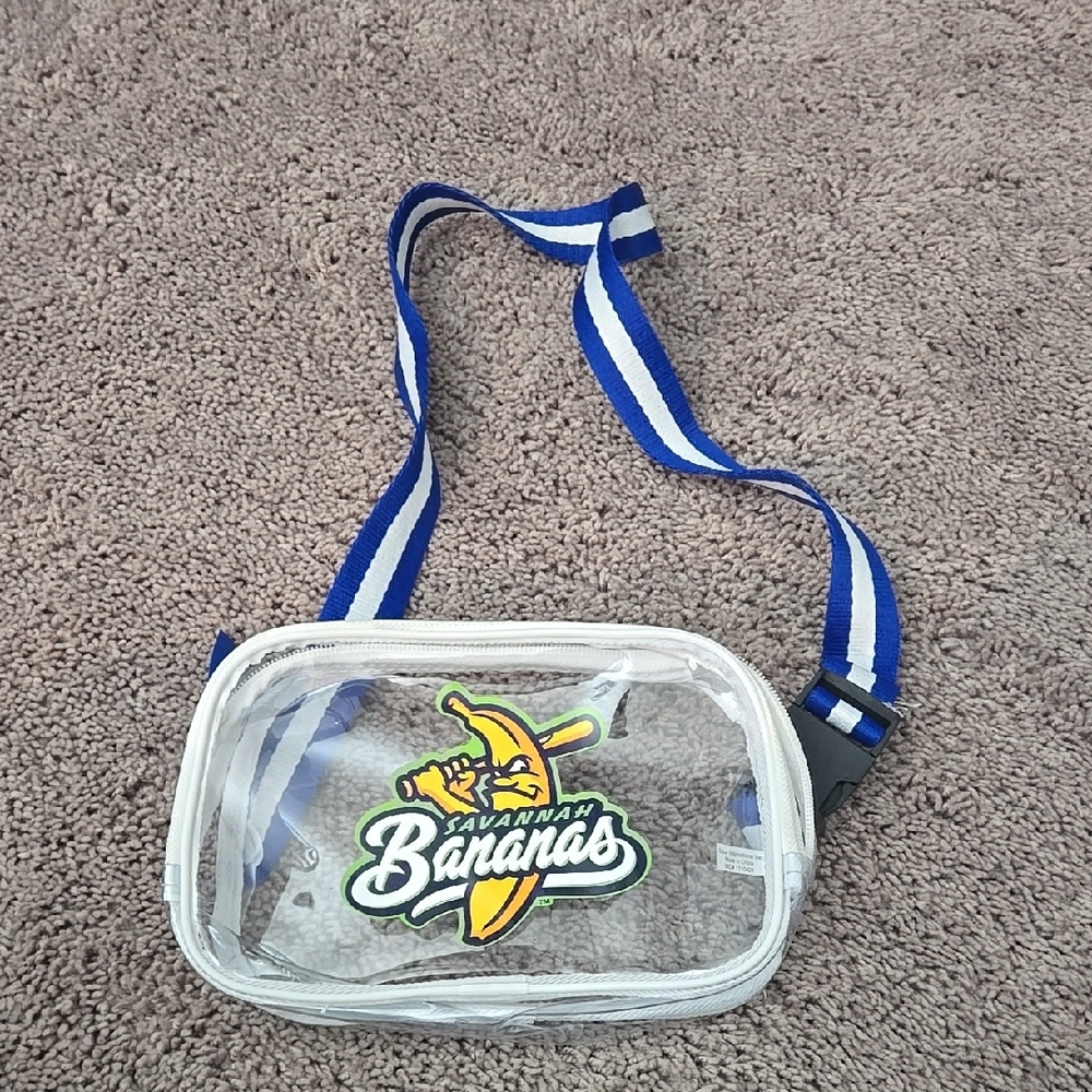 Savannah Bananas Clear Crossbody Bag with Blue Strap